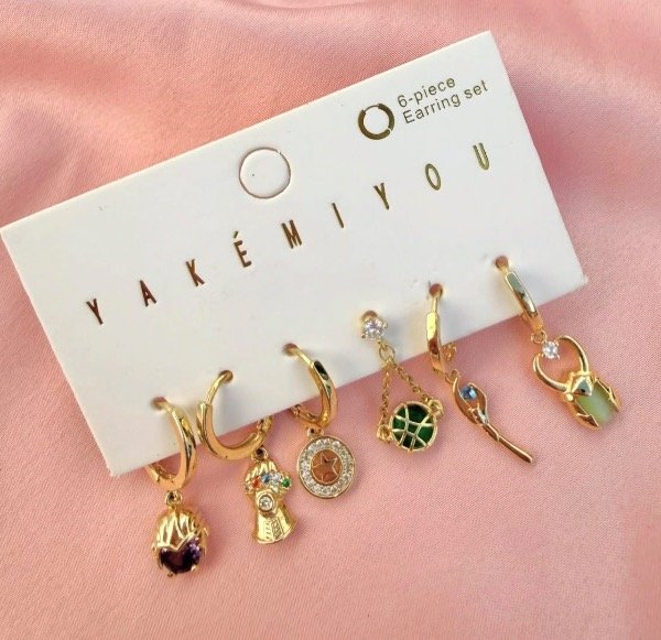 Producto - Set Aros Marvel-Enchapados en oro 18k