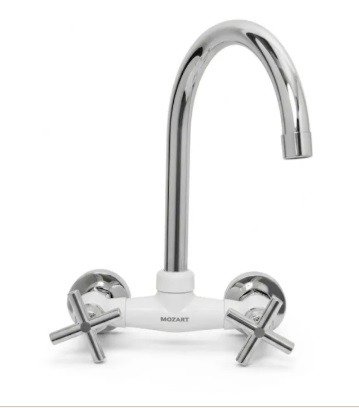 Producto - MEZCLADORA PEKIN PARED ABS BLANCA VOLANTE CRUZ CIERRE CERAMICO - 7270