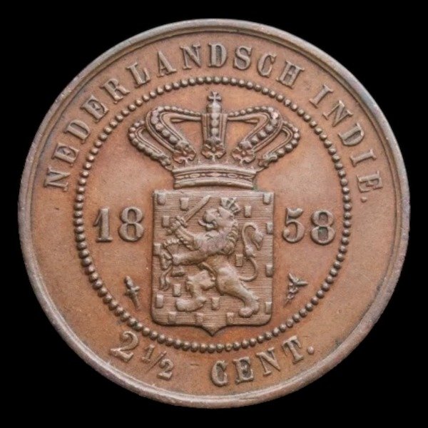 Producto - Indias Holandesas (1858) 2 Cent y Medio - KM#308