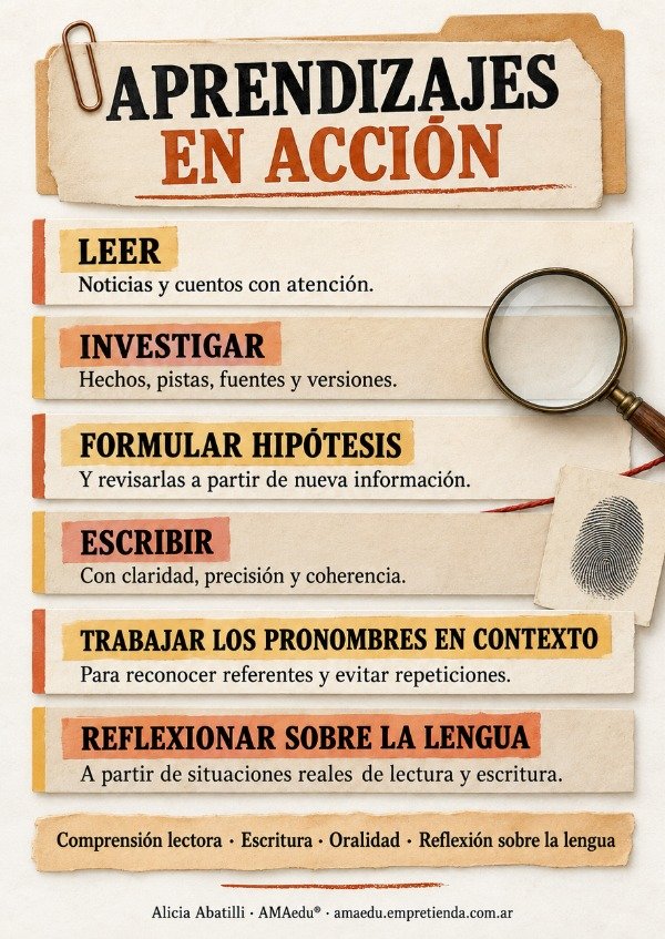 Producto - Lectura CASO ABIERTO - NOTICIAS POLICIALES Y PRONOMBRES (Lengua, Sexto) - 1