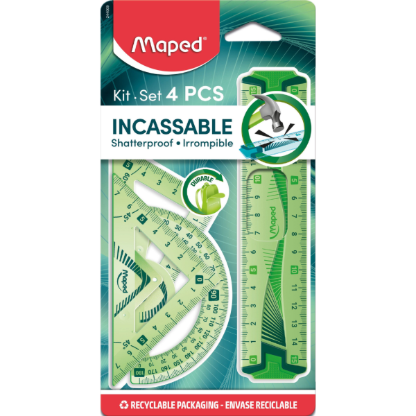 Producto - SET GEOMETRIA MAPED INCASSABLE 15CM 4 PIEZAS