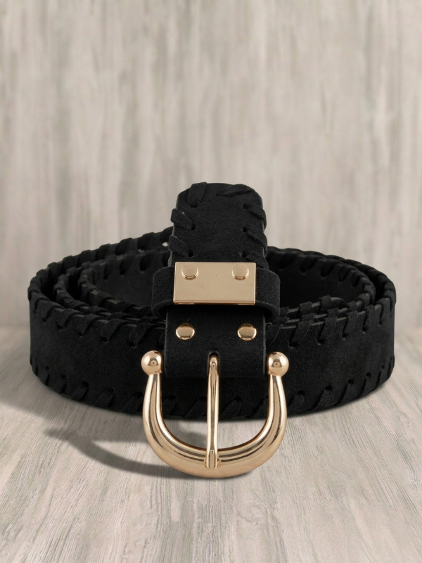 Producto - Cinturon gamuza trenzado negro