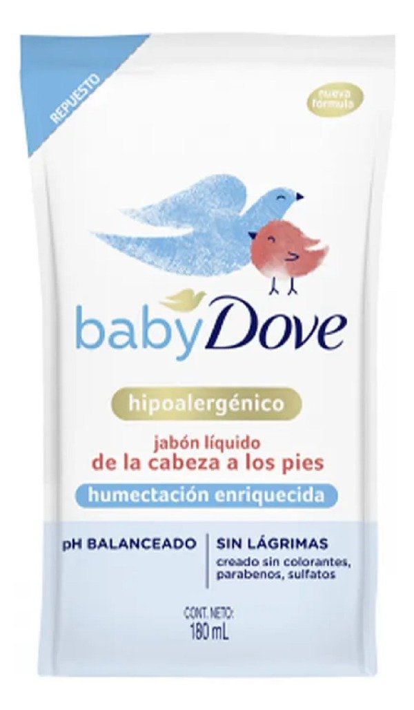 Producto - Baby Dove Jabón Líquido Humectación Enriquecida Repuesto 180 Ml