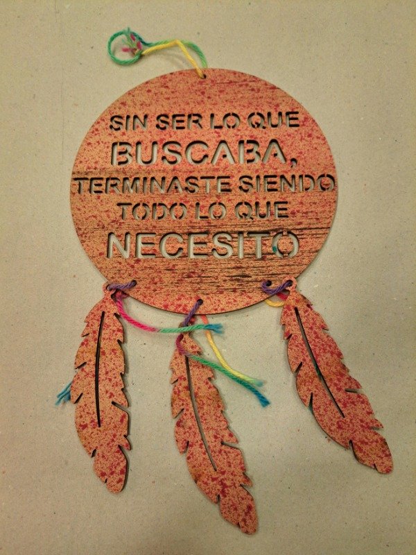 Producto - Atrapasueño Fibrofacil (MDF) pintado 30 cm "Sin ser..."..