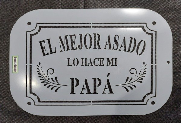Producto - Stencil Dia del Padre - 20 x 30 cm - el mejor asado