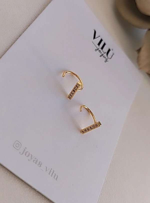 Producto - Piercing strass acero dorado