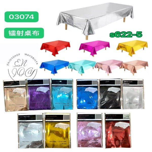 Producto - MANTEL LISO FIESTA METALIZADO ALUMINIO COLORES SURTIDOS 03074