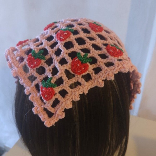 Producto - Bandana tejida frutillas - 0