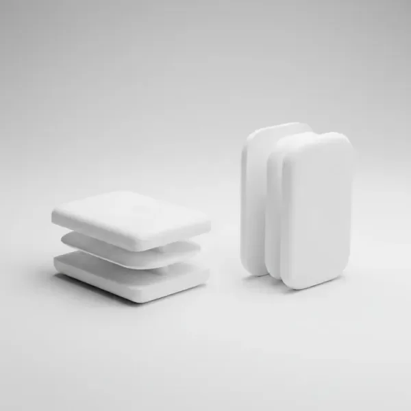 Producto - Regatón Rectangular Aletado Blanco 25x15
