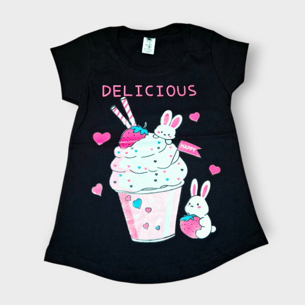 Producto - Remera Estampa Helado Negro T4 T10 T12