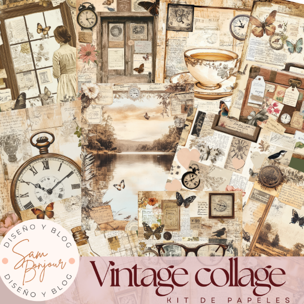 Producto - Kit de Papeles:Vintage collage