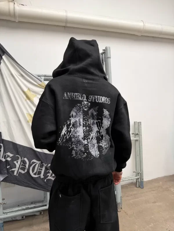 Producto - STAINED ZIP HOODIE BLACK - 4