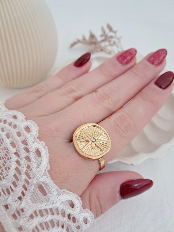 Producto - Anillo AD rosa de los vientos regulable