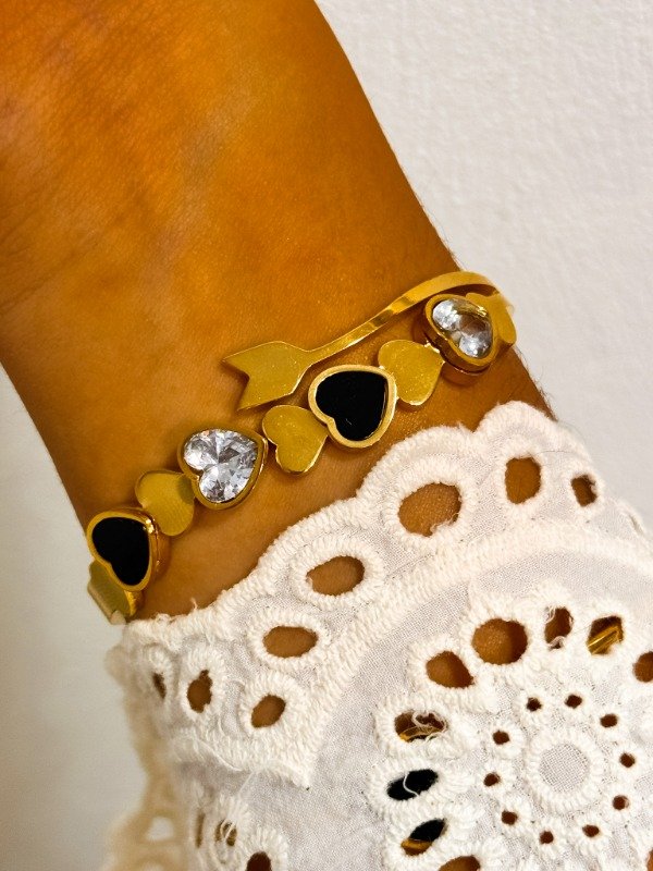 Producto - Esclava corazones dorados