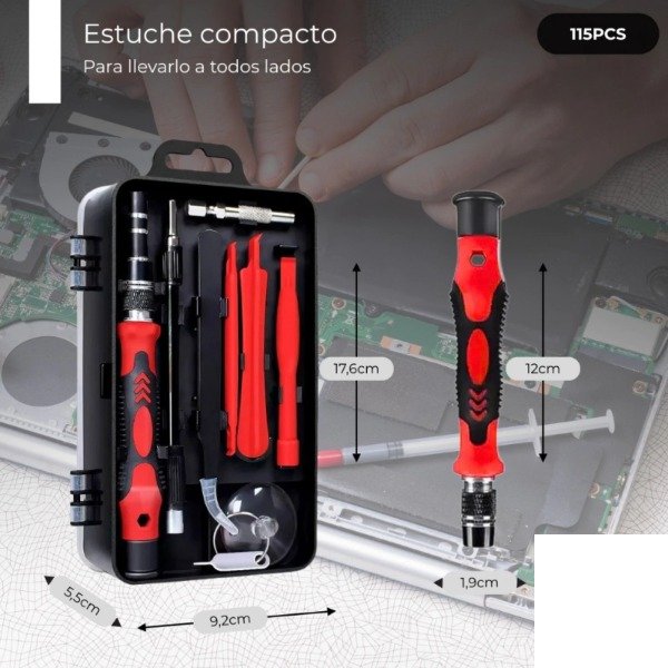 Producto - Set Kit Herramientas De Precision Celulares Tablet Pc Y Mas 115 Piezas