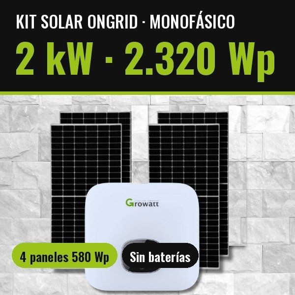 Producto - Kit Solar OnGrid 2kW 2200Wp x Día Monofásico