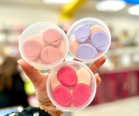 Producto - Esponjitas de maquillaje x 6 unidades con estuche contenedor