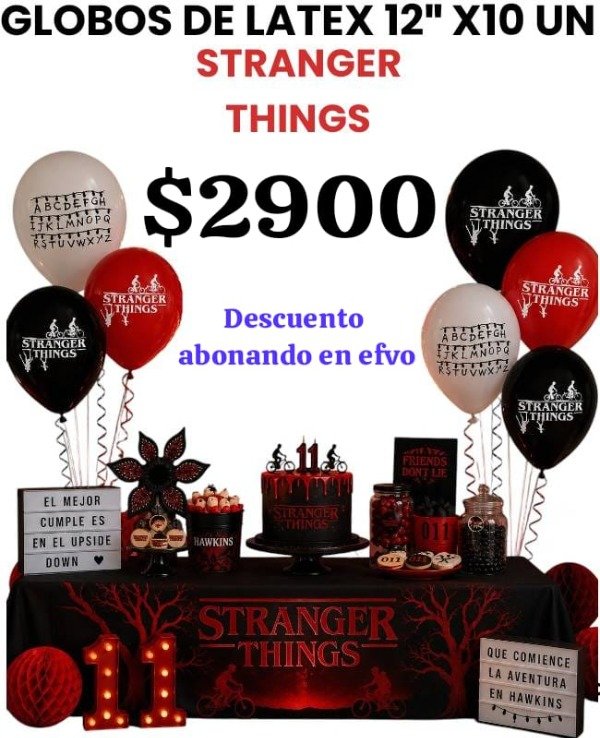 Producto - Globos stranger things x 10 un de 12 pulgadas