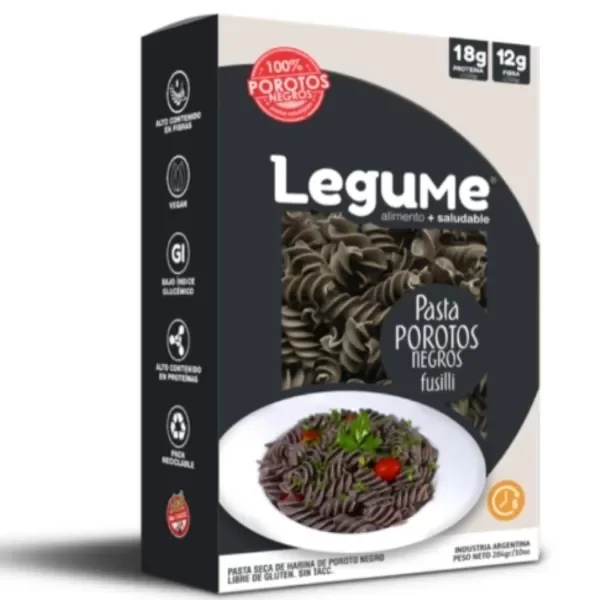 Producto - Pasta fusilli Poroto negro 284g LEGUME