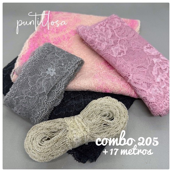 Producto - Combo 205- Puntillas Surtidas +17metros
