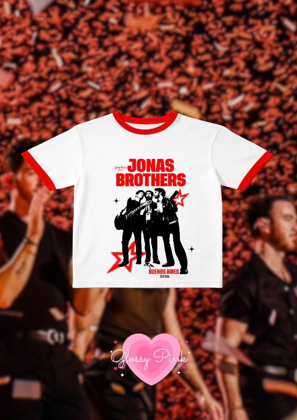 Producto - Baby Tee detalles rojos JB Tour Argentina - DTF