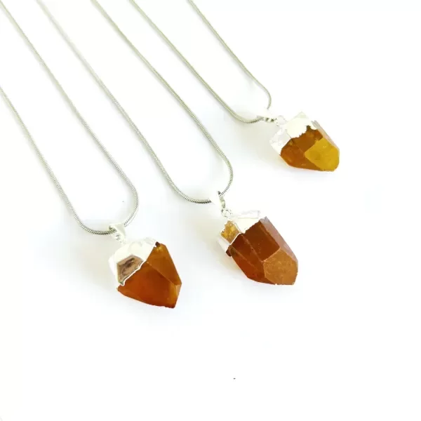 Producto - Dije punta de cuarzo mandarina