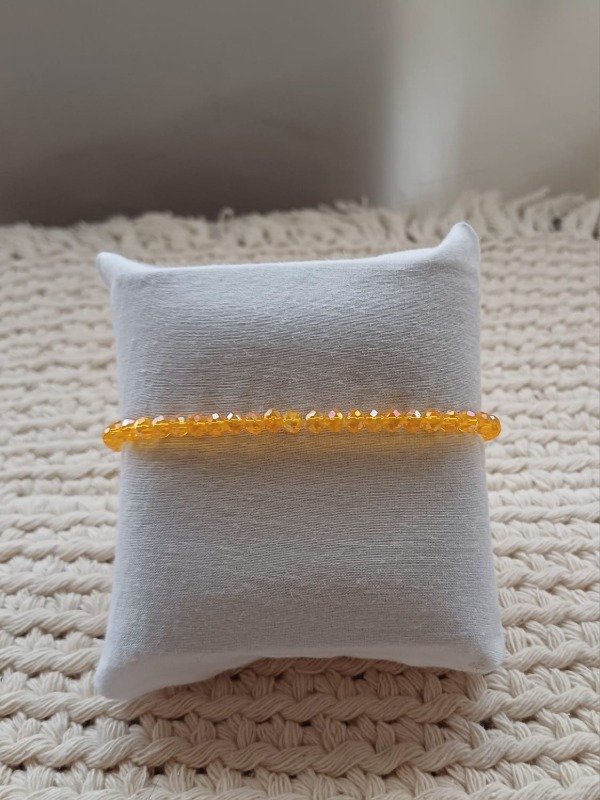 Producto - Pulseras cristal de roca elastizadas naranjas
