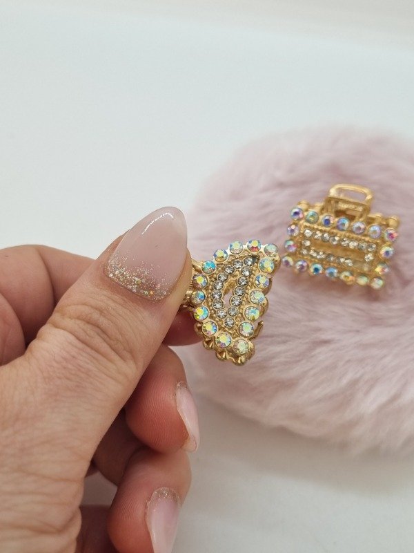 Producto - Broche metal forma dor con strass