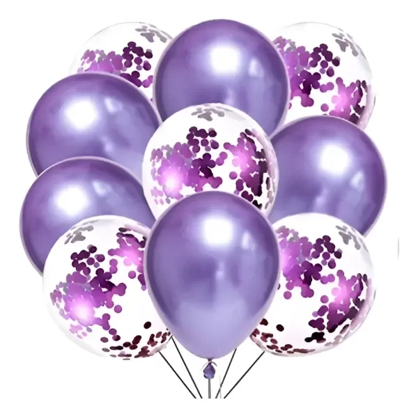 Producto - Kit globo confetti violeta x10