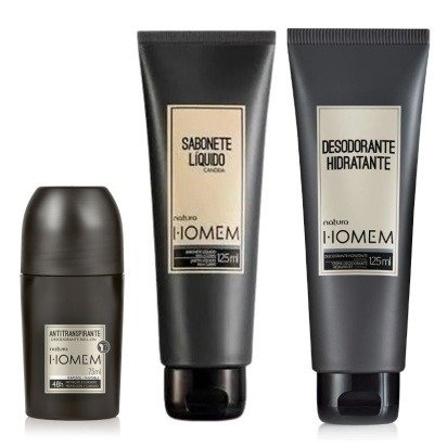 Producto - Homem: hidratante corporal 125ml + jabón líquido corporal 125ml + desodorante