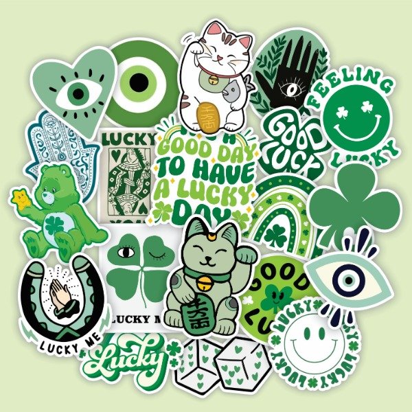 Producto - Pack 20 Stickers Vinilo Uv Premium - De La Suerte