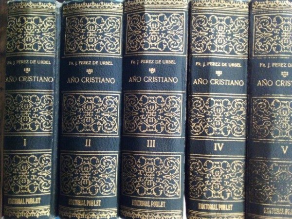 Producto - Año cristiano - J Pérez de Urbel - Fax Poblet 1939 - Tapa dura - 5 vols