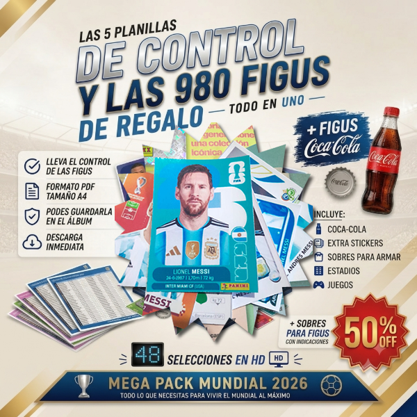 Producto - Combo Mundial 2026 Planillas + Figuritas en HD + Extras