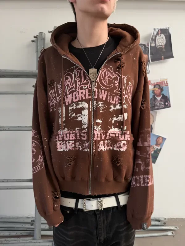Producto - BURNED ZIP HOODIE MOCHA - 5