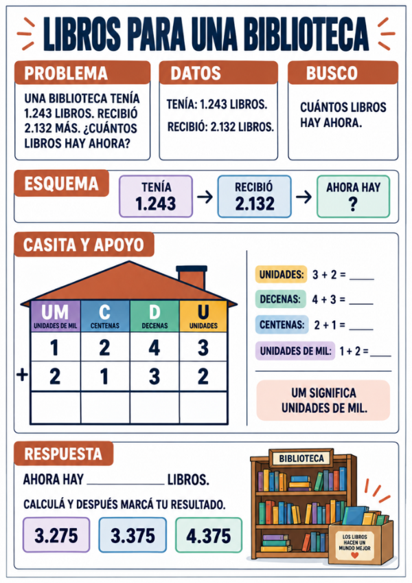 Producto - Resuelvo con casitas: Sumas y Restas con Números de 4 Cifras - 1