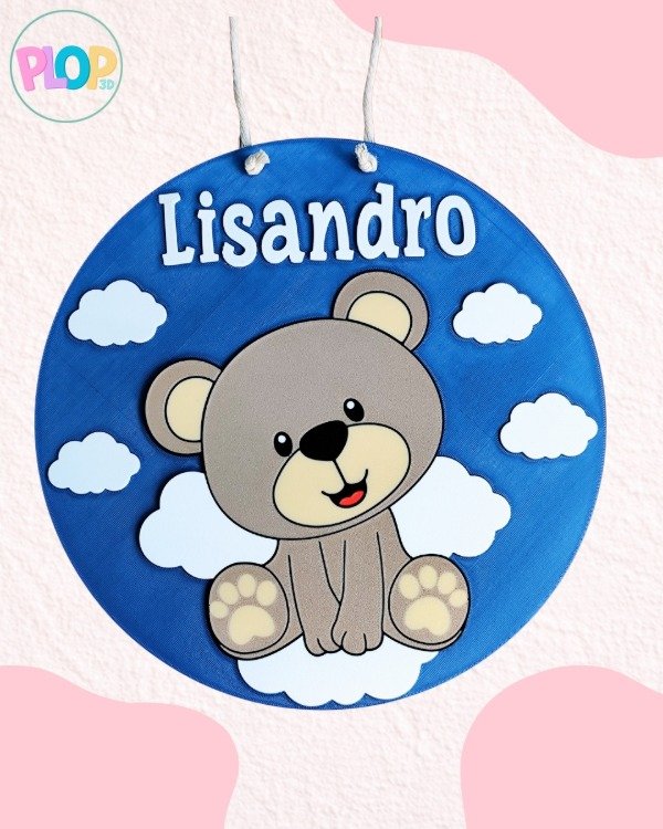 Producto - Cartel de nacimiento Osito con nubes