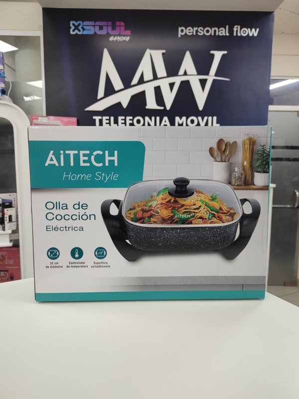Producto - Olla/Sarten Electrica 5L 1500W Antiadherente Multicoccion Aitech AIOC26010100N