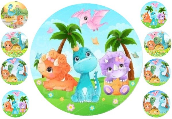 Producto - LAMINA DINOSAURIO BEBE REDONDA 1