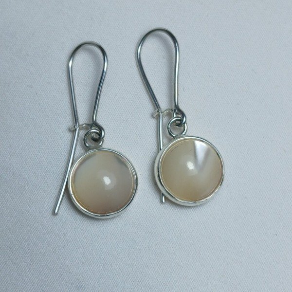 Producto - Aros Plata 925 con Nacar redondos - 2
