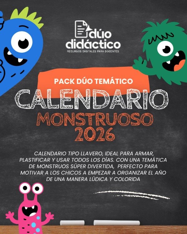Producto - PACK DÚO CALENDARIO LLAVERO MONSTRUOSO 2026