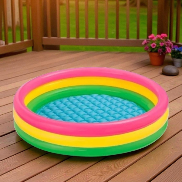 Producto - PILETA INFLABLE INFANTIL REDONDA 3 AROS PISO INFLABLE 86 CM