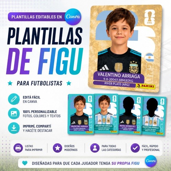 Producto - Figurita Argentina Editable en Canva