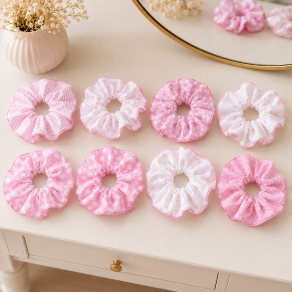 Producto - Pack x12 Scrunchies Pink MG