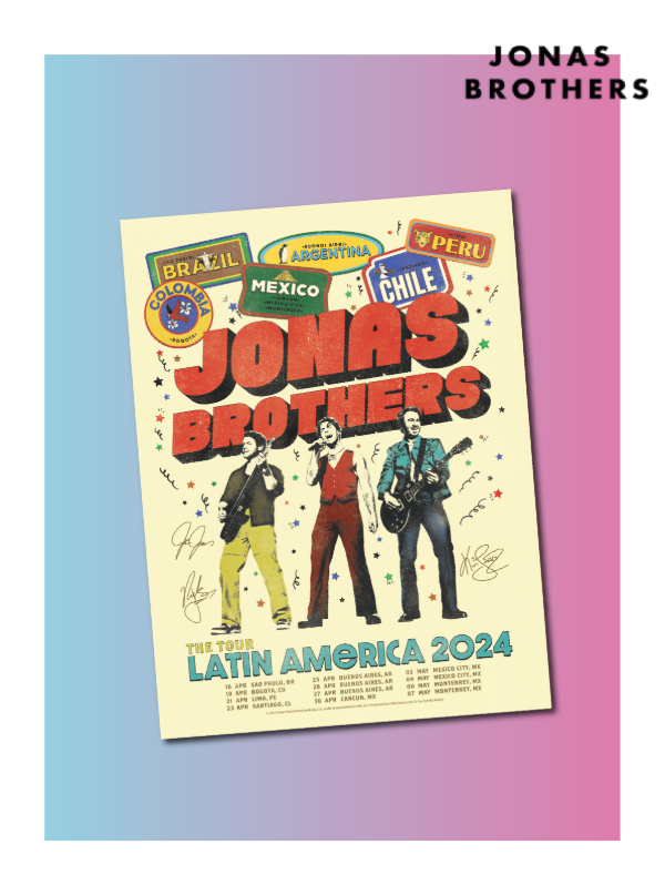 Producto - Lámina Poster Jonas Brothers - THE TOUR LATINOAMÉRICA 2024