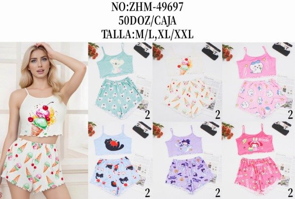 Producto - PIJAMA 2PZ CORTO DAMA 697 (X6)