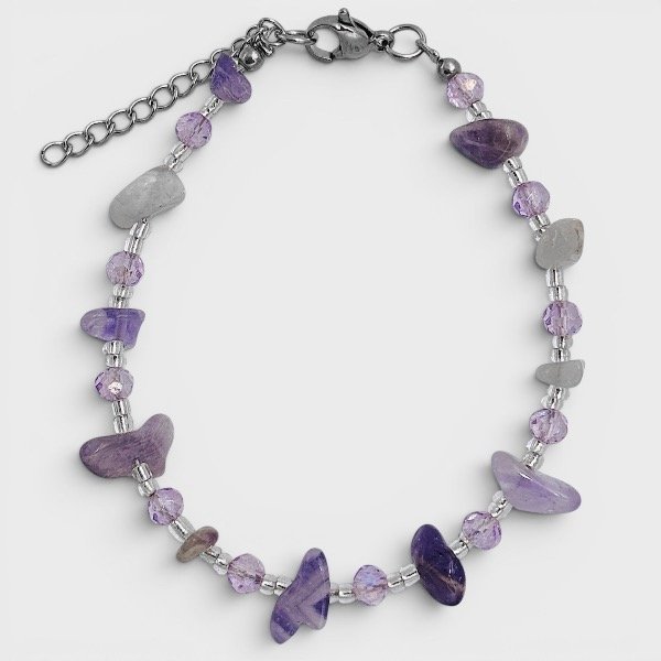Producto - Pulsera de cristal checo y piedras naturales - Escallas - Amatista