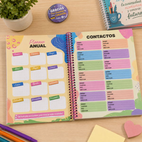 Producto - KIT DIA DEL MAESTRO AGENDA 2027 BLOCK, PLANNER Y PIN SURTIDO - 4