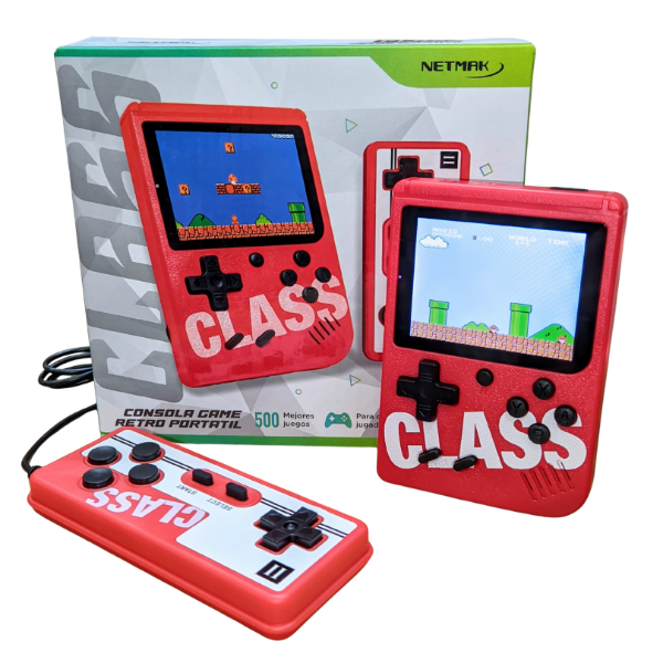 Producto - CONSOLA RETRO PORTATIL NETMAK NM-CLASS SUP 500 JUEGOS kai