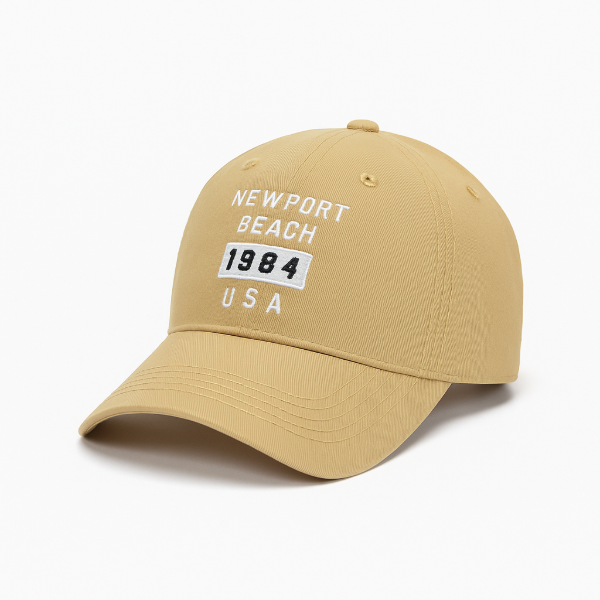 Producto - Gorra de algodón color caqui, con logotipo bordado " Newport 1984 USA" caqui