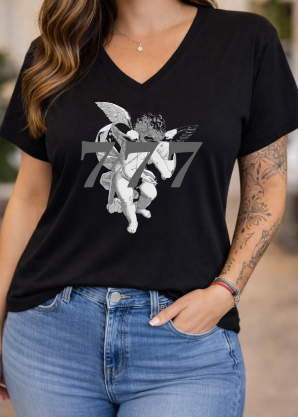 Producto - Remera de Algodon escote V Negro (459)